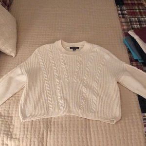 Primark white sweater with pearls size L